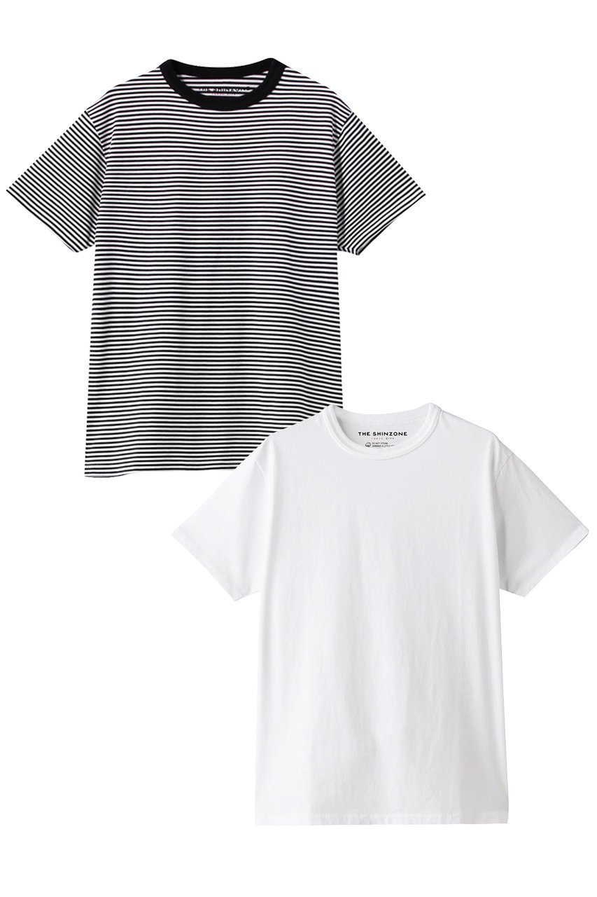 【シンゾーン/Shinzone】のパックTシャツ インテリア・キッズ・メンズ・レディースファッション・服の通販 founy(ファニー) ファッション Fashion レディースファッション Fashion for Women トップス・カットソー Cut & Sew Tops シャツ・ブラウス・オフィスカジュアル Elegant Blouses & Button-Ups ロングTシャツ・Tシャツ Longline T-Shirts & Tees カットソー・ベーシックTシャツ Cut-and-Sewn Tops / Stretch Tees & Basics インナー Innerwear ショート Short, Short Length シンプル Simple, Minimal スリーブ Sleeve, Long Sleeve / Short Sleeve ロング Long, Long-Length 定番 Standard, Basic Item ボーダー|ID: prp329100000011451 ipo3291000000035892526