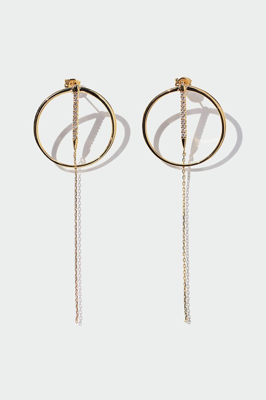 【アヤミ ジュエリー/AYAMI jewelry】のGalaxy サークルピアス インテリア・キッズ・メンズ・レディースファッション・服の通販 founy(ファニー) 　ファッション　Fashion　レディースファッション　Ladies' Fashion Online　ジュエリー　Jewelry　リング　Rings　イヤリング　Earrings　イヤリング　Earrings　サークル　Circle　シンプル　Simple　チェーン　Chain　パーティ　Party　モチーフ　Motif　再入荷　Restock/Back In Stock/Re Arrival　ゴールド|ID: prp329100000011652 ipo3291000000026474406