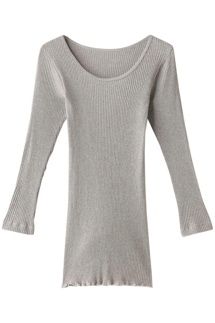 【ナナデコール/nanadecor】のナナリブロングTシャツ インテリア・キッズ・メンズ・レディースファッション・服の通販 founy(ファニー) ファッション Fashion レディースファッション Fashion for Women トップス・カットソー Cut & Sew Tops シャツ・ブラウス・オフィスカジュアル Elegant Blouses & Button-Ups ロングTシャツ・Tシャツ Longline T-Shirts & Tees カットソー・ベーシックTシャツ Cut-and-Sewn Tops / Stretch Tees & Basics インナー Innerwear シンプル Simple, Minimal スリーブ Sleeve, Long Sleeve / Short Sleeve フィット Fit, Slim Fit ベーシック Basic, Essential ロング Long, Long-Length グレー|ID: prp329100000012201 ipo3291000000032839811