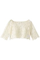 【ビリティス ディセッタン/Bilitis dix-sept ans】の【受注生産】レースクロップドトップス 人気、トレンドファッション・服の通販 founy(ファニー) ファッション Fashion レディースファッション Fashion for Women トップス・カットソー Cut & Sew Tops シャツ・ブラウス・オフィスカジュアル Elegant Blouses & Button-Ups ショート Short, Short Length スリーブ Sleeve, Long Sleeve / Short Sleeve フェミニン Feminine, Girly フラワー Flower, Floral レース Lace, Lace Fabric 定番 Standard, Basic Item thumbnail アイボリー|ID: prp329100000012434 ipo3291000000032944599