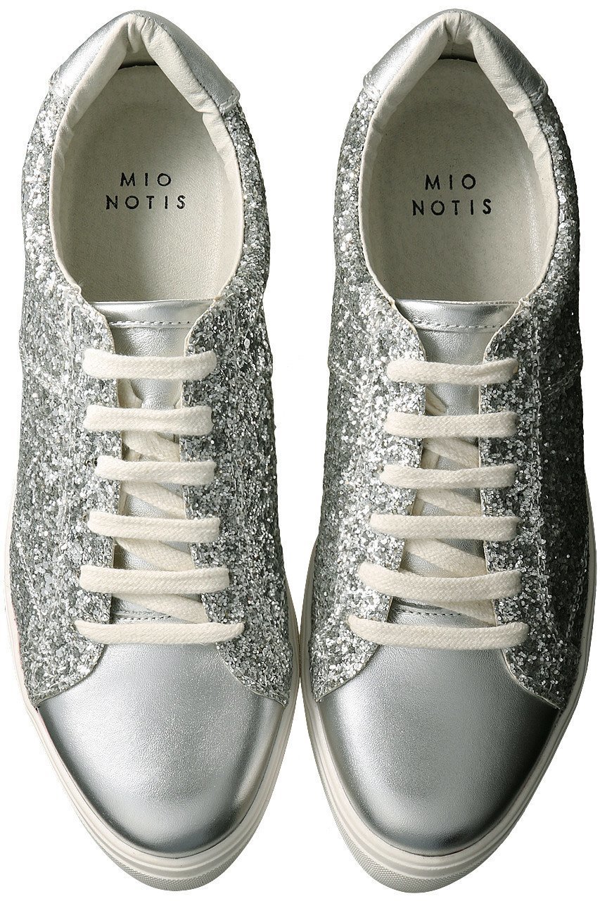 【エスメラルダ/Esmeralda】の【MIO NOTIS】グリッターレースアップスニーカー 人気、トレンドファッション・服の通販 founy(ファニー) 　ファッション　Fashion　レディースファッション　Fashion for Women　クール　Cool, Chic　グリッター　Glitter, Sparkle　コンビ　Combo, Combination Style　シルバー　Silver, Metallic Silver　スニーカー　Sneakers, Trainers　定番　Standard, Basic Item　other-2|ID: prp329100000012613 ipo3291000000036043949