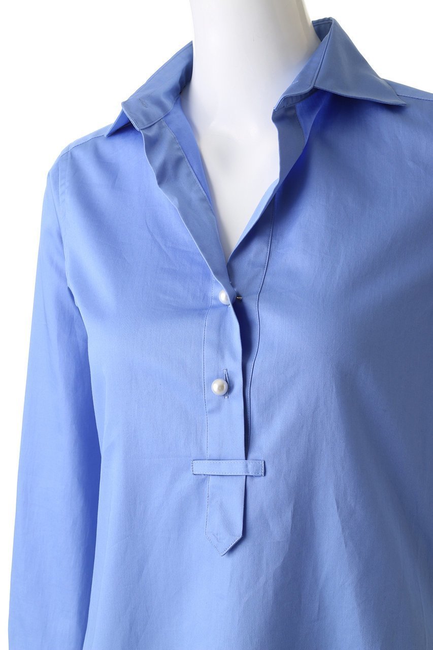 【マルティニーク/martinique】のパールボタンスキッパーシャツ 人気、トレンドファッション・服の通販 founy(ファニー) 　ファッション　Fashion　レディースファッション　WOMEN　トップス・カットソー　Tops/Tshirt　シャツ/ブラウス　Shirts/Blouses　シンプル　Simple　スキッパー　Skipper　スリーブ　Sleeve　パール　Pearl　ロング　Long　other-5|ID: prp329100000013180 ipo3291000000031446688