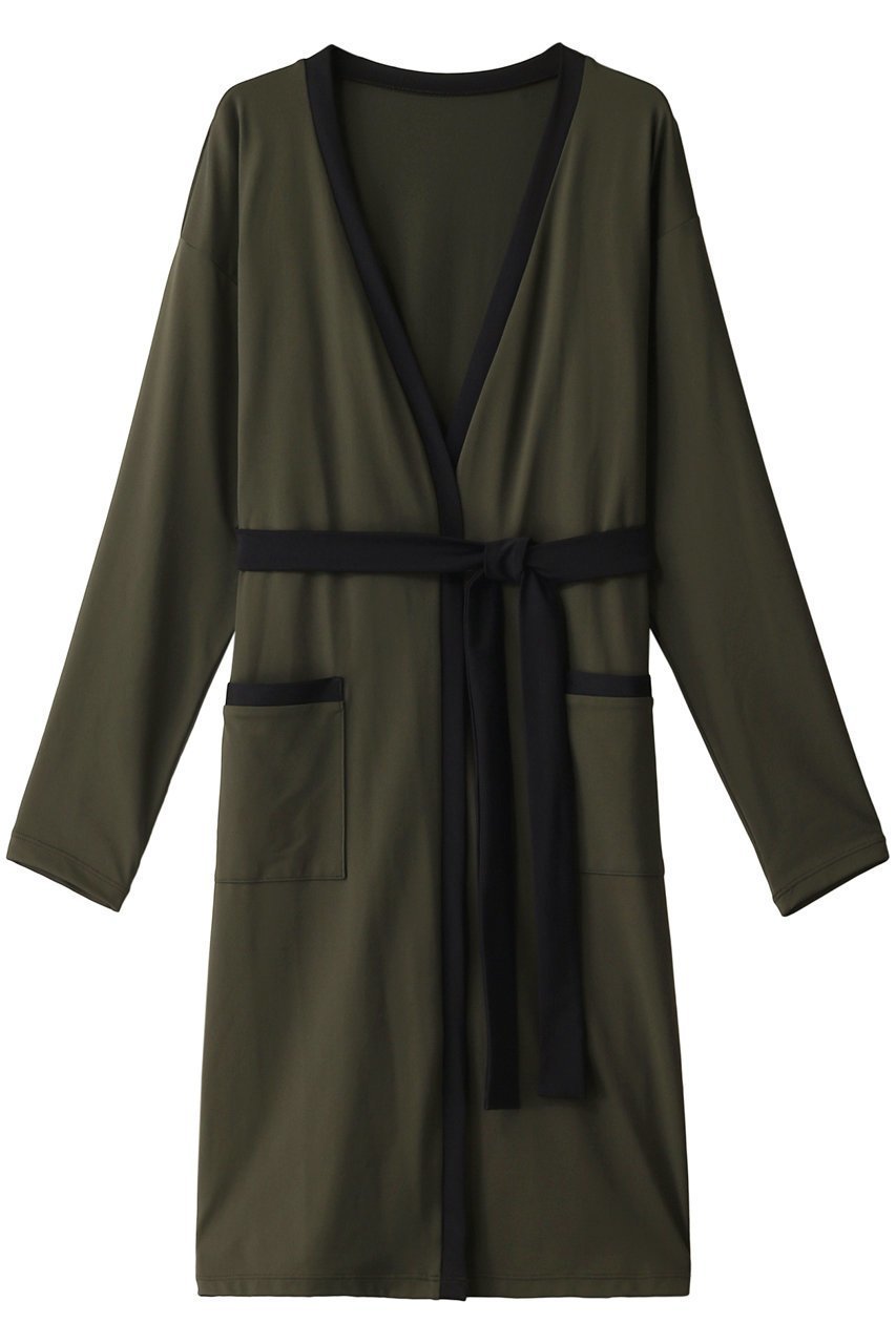 【レイール/Reir】の【大日方久美子×ESSEN.LAUTREAMONT×Reir】ロングカーディガン インテリア・キッズ・メンズ・レディースファッション・服の通販 founy(ファニー) 　ファッション　Fashion　レディースファッション　Fashion for Women　トップス・カットソー　Cut & Sew Tops　カーディガン・羽織り　Layered Style Cardigans　スポーツウェア　Functional & Stylish Sportswear　スポーツ アウター　Sports Outerwear / Running Jacket / Windbreaker　なめらか　Smooth, Silky Texture　カーディガン　Cardigan, Knitwear　シンプル　Simple, Minimal　スポーツ　Sports, Activewear　フェミニン　Feminine, Girly　リゾート　Resort, Vacation Style　リボン　Ribbon, Bow　ロング　Long, Long-Length　人気　Popular, Best Seller　水着　Swimsuit, Swimwear　カーキ|ID: prp329100000013675 ipo3291000000036658969