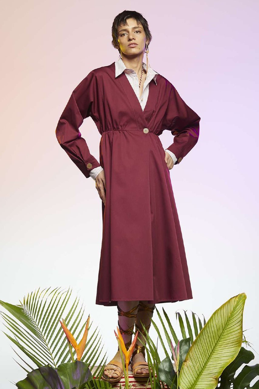 【フォルテ フォルテ/forte_forte】のコットンカシュクールドレス 人気、トレンドファッション・服の通販 founy(ファニー) 　ファッション　Fashion　レディースファッション　WOMEN　ワンピース　Dress　ドレス　Party Dresses　チュニック　Tunic　スリット　Slit　チュニック　Tunic　パーティ　Party　ロング　Long　エレガント 上品　Elegant　other-6|ID: prp329100000017911 ipo3291000000031438457