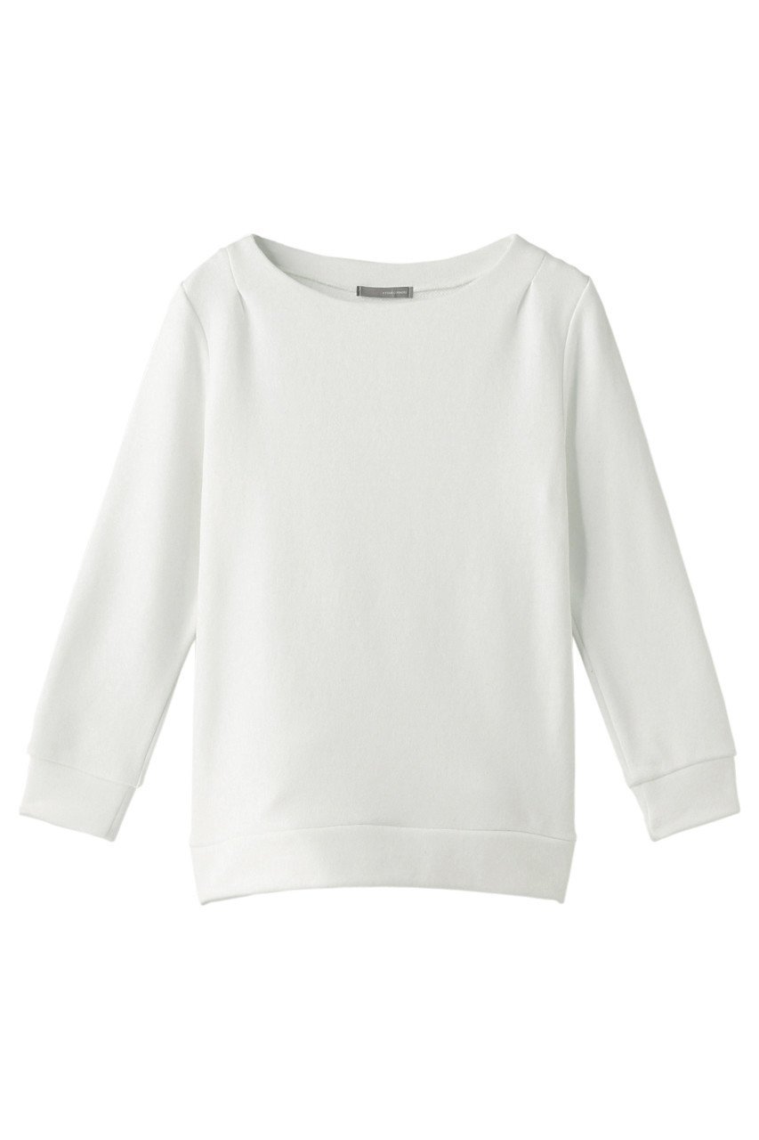 【フォーコーナーズ/+FOUR CORNERS】の9分袖 裏毛ボートネック インテリア・キッズ・メンズ・レディースファッション・服の通販 founy(ファニー) 　ファッション　Fashion　レディースファッション　Fashion for Women　トップス・カットソー　Cut & Sew Tops　シャツ・ブラウス・オフィスカジュアル　Elegant Blouses & Button-Ups　レディースパーカー・カジュアルフーディー　Casual Hoodies & Sweatshirts　ロングTシャツ・Tシャツ　Longline T-Shirts & Tees　スウェット・クルーネックトップス　Sweatshirts & Crewnecks / Relaxed Fit Sweat Tops　カットソー・ベーシックTシャツ　Cut-and-Sewn Tops / Stretch Tees & Basics　おすすめ　Recommended / Our Picks　ワンポイント　One Point, Statement Accent　吸水　Absorbent, Quick-Dry　オフ|ID: prp329100000018440 ipo3291000000035809677