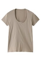 【フォーコーナーズ/+FOUR CORNERS】の半袖Tシャツ(Uネック) 人気、トレンドファッション・服の通販 founy(ファニー) ファッション Fashion レディースファッション Fashion for Women トップス・カットソー Cut & Sew Tops シャツ・ブラウス・オフィスカジュアル Elegant Blouses & Button-Ups ロングTシャツ・Tシャツ Longline T-Shirts & Tees カットソー・ベーシックTシャツ Cut-and-Sewn Tops / Stretch Tees & Basics おすすめ Recommended / Our Picks ショート Short, Short Length スリーブ Sleeve, Long Sleeve / Short Sleeve ベーシック Basic, Essential 半袖 Short Sleeve, Half Sleeve 吸水 Absorbent, Quick-Dry thumbnail ベージュ|ID: prp329100000018441 ipo3291000000032840519