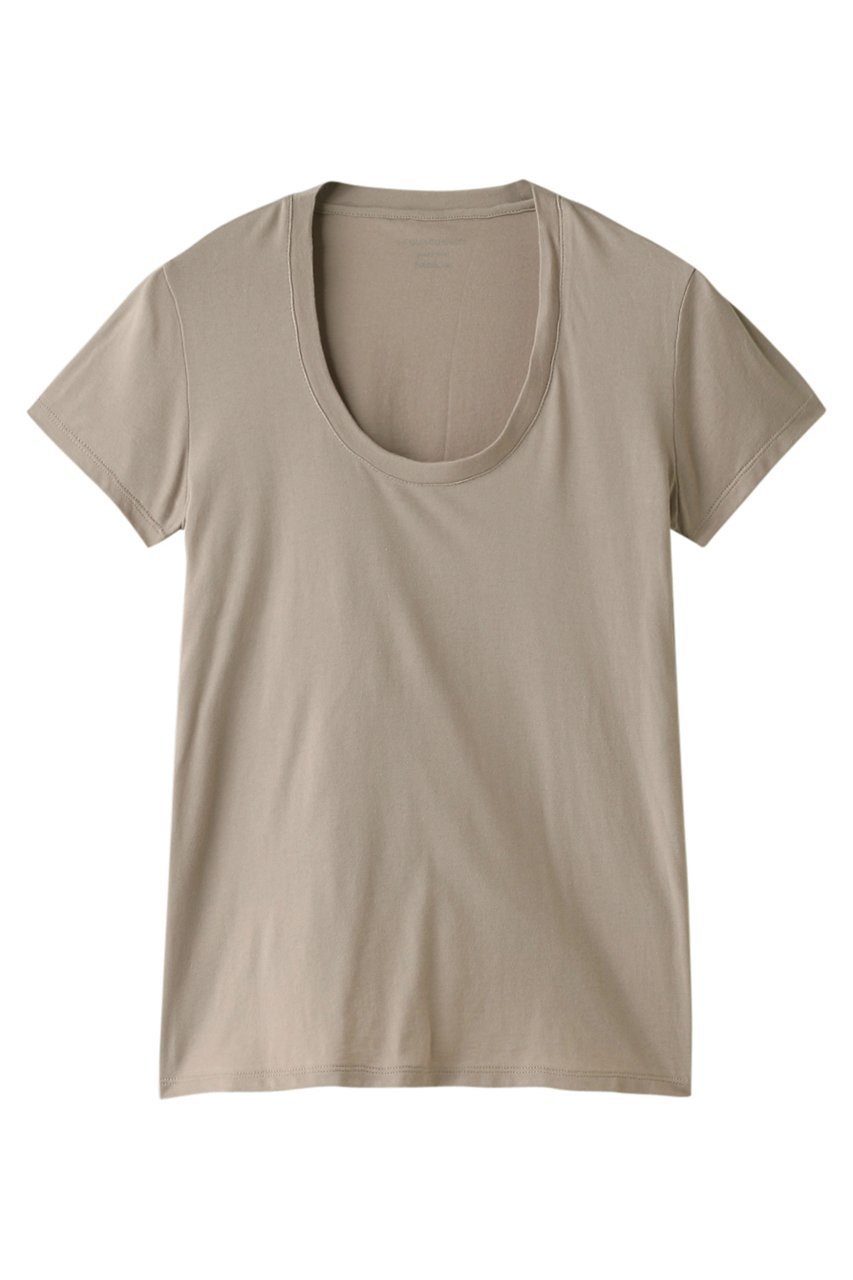 【フォーコーナーズ/+FOUR CORNERS】の半袖Tシャツ(Uネック) インテリア・キッズ・メンズ・レディースファッション・服の通販 founy(ファニー) 　ファッション　Fashion　レディースファッション　Fashion for Women　トップス・カットソー　Cut & Sew Tops　シャツ・ブラウス・オフィスカジュアル　Elegant Blouses & Button-Ups　ロングTシャツ・Tシャツ　Longline T-Shirts & Tees　カットソー・ベーシックTシャツ　Cut-and-Sewn Tops / Stretch Tees & Basics　おすすめ　Recommended / Our Picks　ショート　Short, Short Length　スリーブ　Sleeve, Long Sleeve / Short Sleeve　ベーシック　Basic, Essential　半袖　Short Sleeve, Half Sleeve　吸水　Absorbent, Quick-Dry　ベージュ|ID: prp329100000018441 ipo3291000000032840519