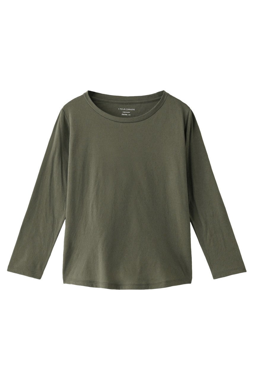 【フォーコーナーズ/+FOUR CORNERS】の9分袖 Tシャツ(ボートネック) インテリア・キッズ・メンズ・レディースファッション・服の通販 founy(ファニー) 　ファッション　Fashion　レディースファッション　Fashion for Women　トップス・カットソー　Cut & Sew Tops　シャツ・ブラウス・オフィスカジュアル　Elegant Blouses & Button-Ups　ロングTシャツ・Tシャツ　Longline T-Shirts & Tees　カットソー・ベーシックTシャツ　Cut-and-Sewn Tops / Stretch Tees & Basics　カットソー　Cut and Sewn Top　スリーブ　Sleeve, Long Sleeve / Short Sleeve　デコルテ　Décolleté, Neckline　ブレスレット　Bracelet, Wristband　ロング　Long, Long-Length　吸水　Absorbent, Quick-Dry　時計　Watch, Wristwatch　カーキ|ID: prp329100000018442 ipo3291000000032840320