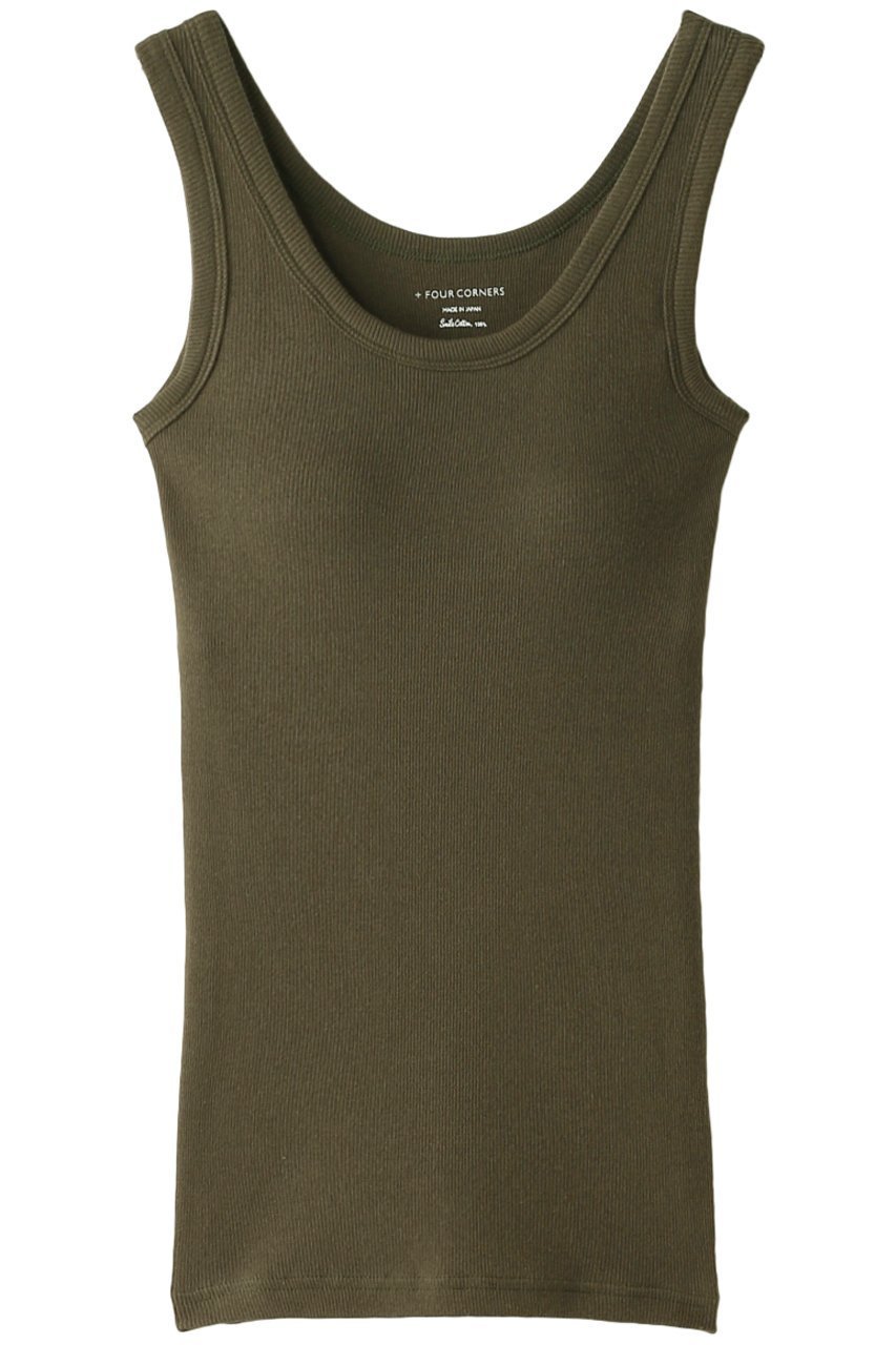 【フォーコーナーズ/+FOUR CORNERS】のカップ付きタンクトップ インテリア・キッズ・メンズ・レディースファッション・服の通販 founy(ファニー) 　ファッション　Fashion　レディースファッション　WOMEN　トップス・カットソー　Tops/Tshirt　キャミソール / ノースリーブ　No Sleeves　シャツ/ブラウス　Shirts/Blouses　ロング / Tシャツ　T-Shirts　カットソー　Cut and Sewn　インナー　Inner　キャミソール　Camisole　ストレッチ　Stretch　タンク　Tank　フィット　Fit　リラックス　Relax　今季　This Season　定番　Standard　カーキ|ID: prp329100000018449 ipo3291000000021984354