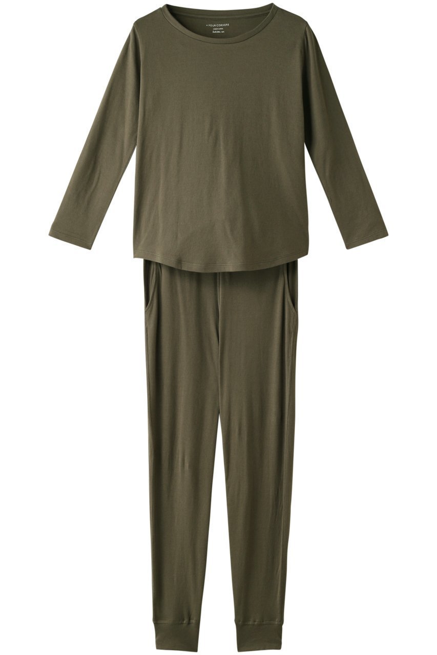 【フォーコーナーズ/+FOUR CORNERS】のトラベラーズセットアップ インテリア・キッズ・メンズ・レディースファッション・服の通販 founy(ファニー) 　ファッション　Fashion　レディースファッション　WOMEN　トップス・カットソー　Tops/Tshirt　シャツ/ブラウス　Shirts/Blouses　ロング / Tシャツ　T-Shirts　カットソー　Cut and Sewn　おすすめ　Recommend　スリーブ　Sleeve　ロング　Long　定番　Standard　旅行　Travel　カーキ|ID: prp329100000018451 ipo3291000000021984635