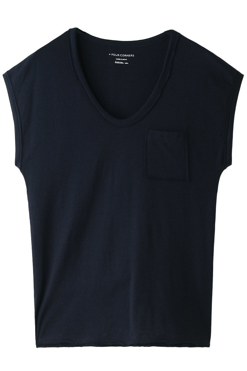 【フォーコーナーズ/+FOUR CORNERS】のノースリーブTシャツ インテリア・キッズ・メンズ・レディースファッション・服の通販 founy(ファニー) 　ファッション　Fashion　レディースファッション　Fashion for Women　トップス・カットソー　Cut & Sew Tops　キャミソール&ノースリーブ　Camisoles & Sleeveless Tops　シャツ・ブラウス・オフィスカジュアル　Elegant Blouses & Button-Ups　ロングTシャツ・Tシャツ　Longline T-Shirts & Tees　カットソー・ベーシックTシャツ　Cut-and-Sewn Tops / Stretch Tees & Basics　おすすめ　Recommended / Our Picks　アクセサリー　Fashion Accessories　インナー　Innerwear　カットオフ　Cut-Off Design　キャミソール　Camisole, Spaghetti Strap Top　タンク　Tank Top, Sleeveless Top　ノースリーブ　Sleeveless, No-Sleeve　リラックス　Relax, Relaxed Fit　ヴィンテージ　Vintage Style　再入荷　Restock / Back in Stock　夏　Summer　ネイビー|ID: prp329100000018456 ipo3291000000032840191