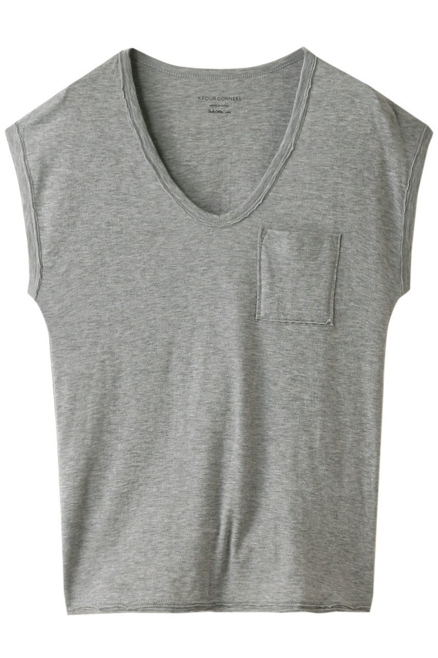 【フォーコーナーズ/+FOUR CORNERS】のノースリーブTシャツ インテリア・キッズ・メンズ・レディースファッション・服の通販 founy(ファニー) 　ファッション　Fashion　レディースファッション　Fashion for Women　トップス・カットソー　Cut & Sew Tops　キャミソール&ノースリーブ　Camisoles & Sleeveless Tops　シャツ・ブラウス・オフィスカジュアル　Elegant Blouses & Button-Ups　ロングTシャツ・Tシャツ　Longline T-Shirts & Tees　カットソー・ベーシックTシャツ　Cut-and-Sewn Tops / Stretch Tees & Basics　おすすめ　Recommended / Our Picks　アクセサリー　Fashion Accessories　インナー　Innerwear　カットオフ　Cut-Off Design　キャミソール　Camisole, Spaghetti Strap Top　タンク　Tank Top, Sleeveless Top　ノースリーブ　Sleeveless, No-Sleeve　リラックス　Relax, Relaxed Fit　ヴィンテージ　Vintage Style　再入荷　Restock / Back in Stock　夏　Summer　グレー|ID: prp329100000018456 ipo3291000000032840195