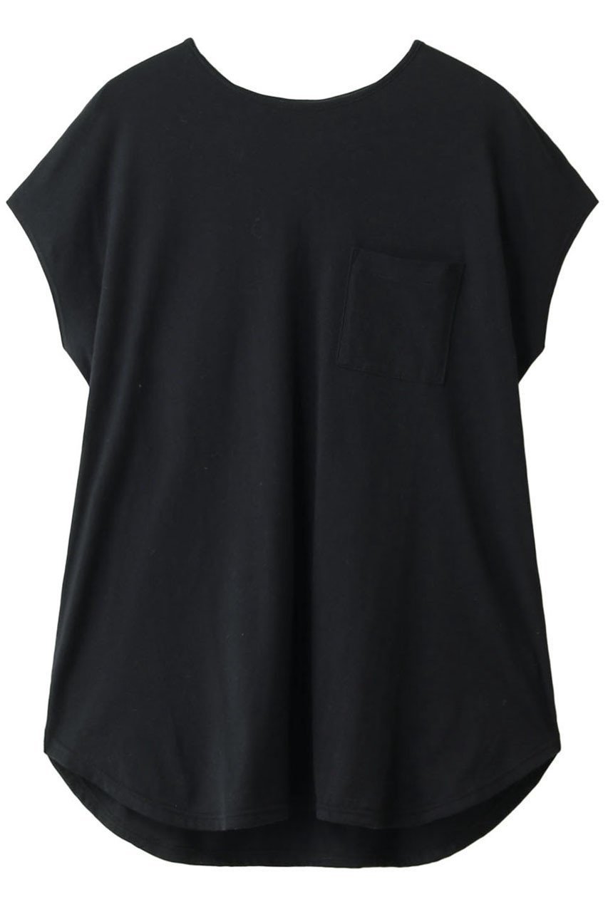 【フォーコーナーズ/+FOUR CORNERS】のビッグシルエットTシャツ インテリア・キッズ・メンズ・レディースファッション・服の通販 founy(ファニー) 　ファッション　Fashion　レディースファッション　Fashion for Women　トップス・カットソー　Cut & Sew Tops　シャツ・ブラウス・オフィスカジュアル　Elegant Blouses & Button-Ups　ロングTシャツ・Tシャツ　Longline T-Shirts & Tees　カットソー・ベーシックTシャツ　Cut-and-Sewn Tops / Stretch Tees & Basics　ショート　Short, Short Length　スリーブ　Sleeve, Long Sleeve / Short Sleeve　ビッグ　Big, Oversized　ファブリック　Fabric, Textile　フレンチ　French, French Style　リラックス　Relax, Relaxed Fit　今季　This Season, Current Season　夏　Summer　ブラック|ID: prp329100000018467 ipo3291000000032840710