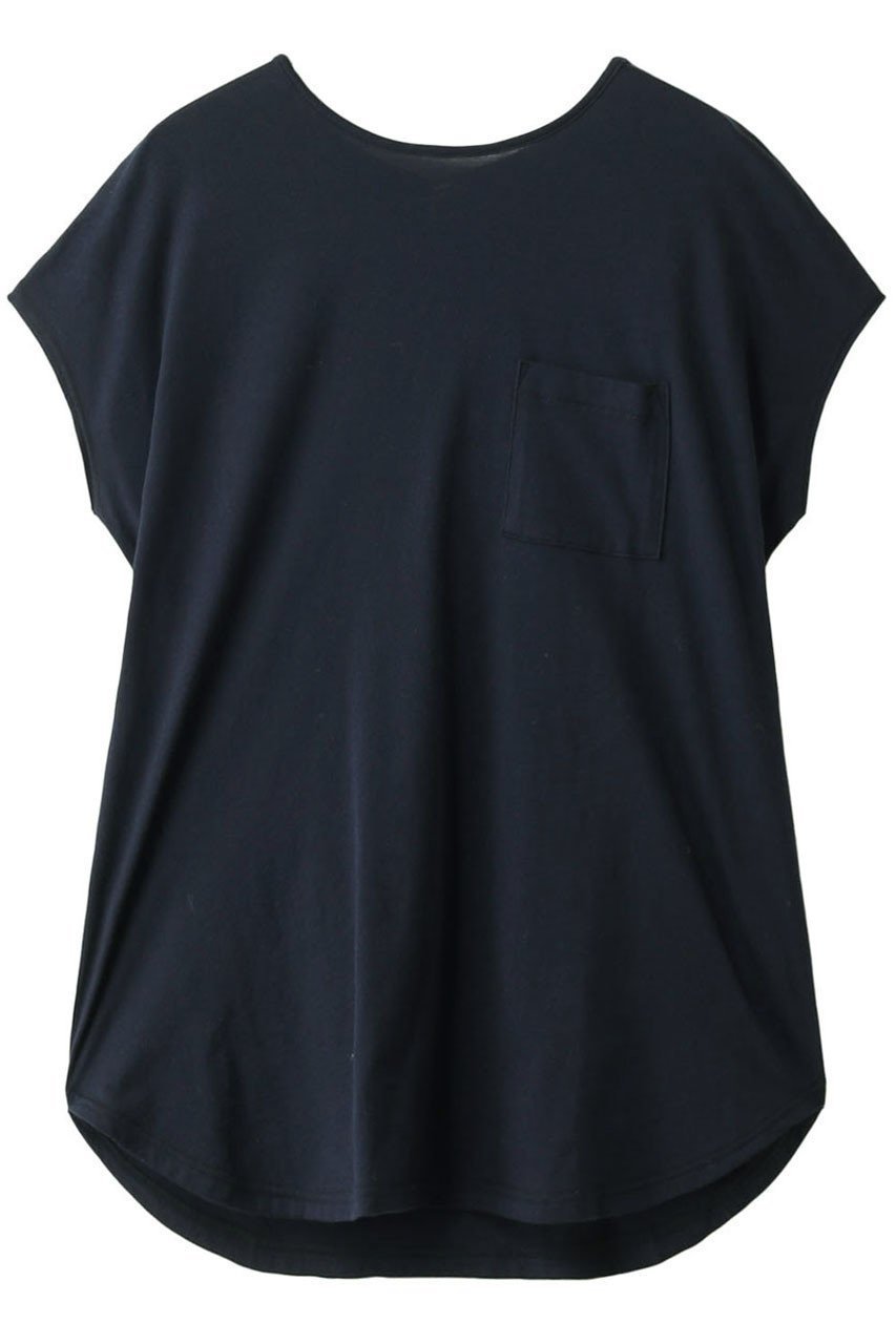 【フォーコーナーズ/+FOUR CORNERS】のビッグシルエットTシャツ インテリア・キッズ・メンズ・レディースファッション・服の通販 founy(ファニー) 　ファッション　Fashion　レディースファッション　Fashion for Women　トップス・カットソー　Cut & Sew Tops　シャツ・ブラウス・オフィスカジュアル　Elegant Blouses & Button-Ups　ロングTシャツ・Tシャツ　Longline T-Shirts & Tees　カットソー・ベーシックTシャツ　Cut-and-Sewn Tops / Stretch Tees & Basics　ショート　Short, Short Length　スリーブ　Sleeve, Long Sleeve / Short Sleeve　ビッグ　Big, Oversized　ファブリック　Fabric, Textile　フレンチ　French, French Style　リラックス　Relax, Relaxed Fit　今季　This Season, Current Season　夏　Summer　ネイビー|ID: prp329100000018467 ipo3291000000032840721