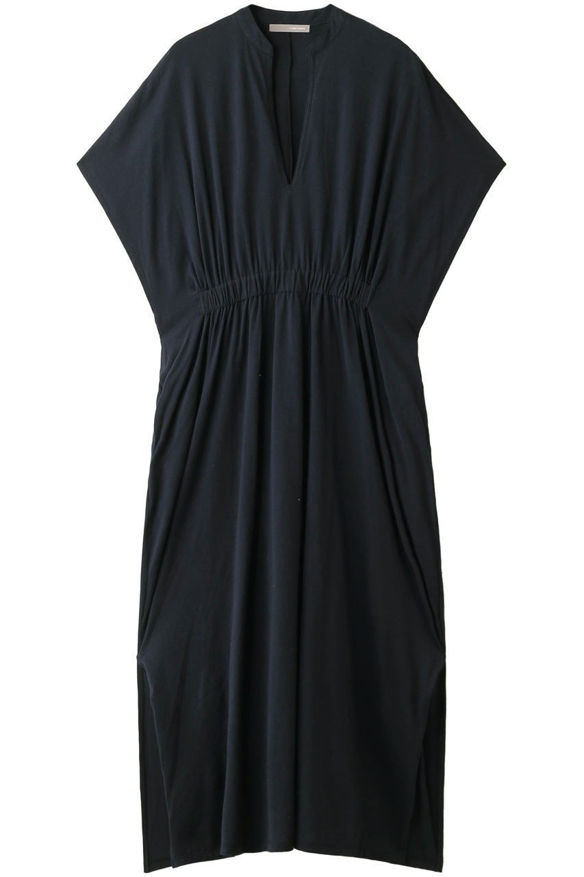 【フォーコーナーズ/+FOUR CORNERS】のギャザーワンピース インテリア・キッズ・メンズ・レディースファッション・服の通販 founy(ファニー) 　ファッション　Fashion　レディースファッション　Fashion for Women　ワンピース　Dresses　チュニック　Tunic Tops & Dresses　ギャザー　Gathered, Ruffled　チュニック　Tunic, Long Top　フロント　Front, Front Design　ネイビー|ID: prp329100000018468 ipo3291000000036651773