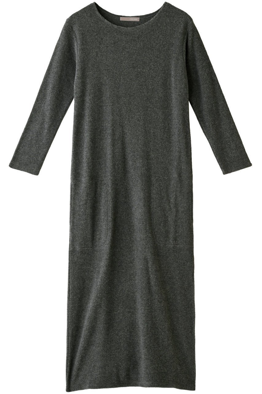 【フォーコーナーズ/+FOUR CORNERS】のパイルロングワンピ インテリア・キッズ・メンズ・レディースファッション・服の通販 founy(ファニー) 　ファッション　Fashion　レディースファッション　WOMEN　ワンピース　Dress　チュニック　Tunic　チュニック　Tunic　フィット　Fit　リラックス　Relax　ロング　Long　チャコール|ID: prp329100000018474 ipo3291000000020725928