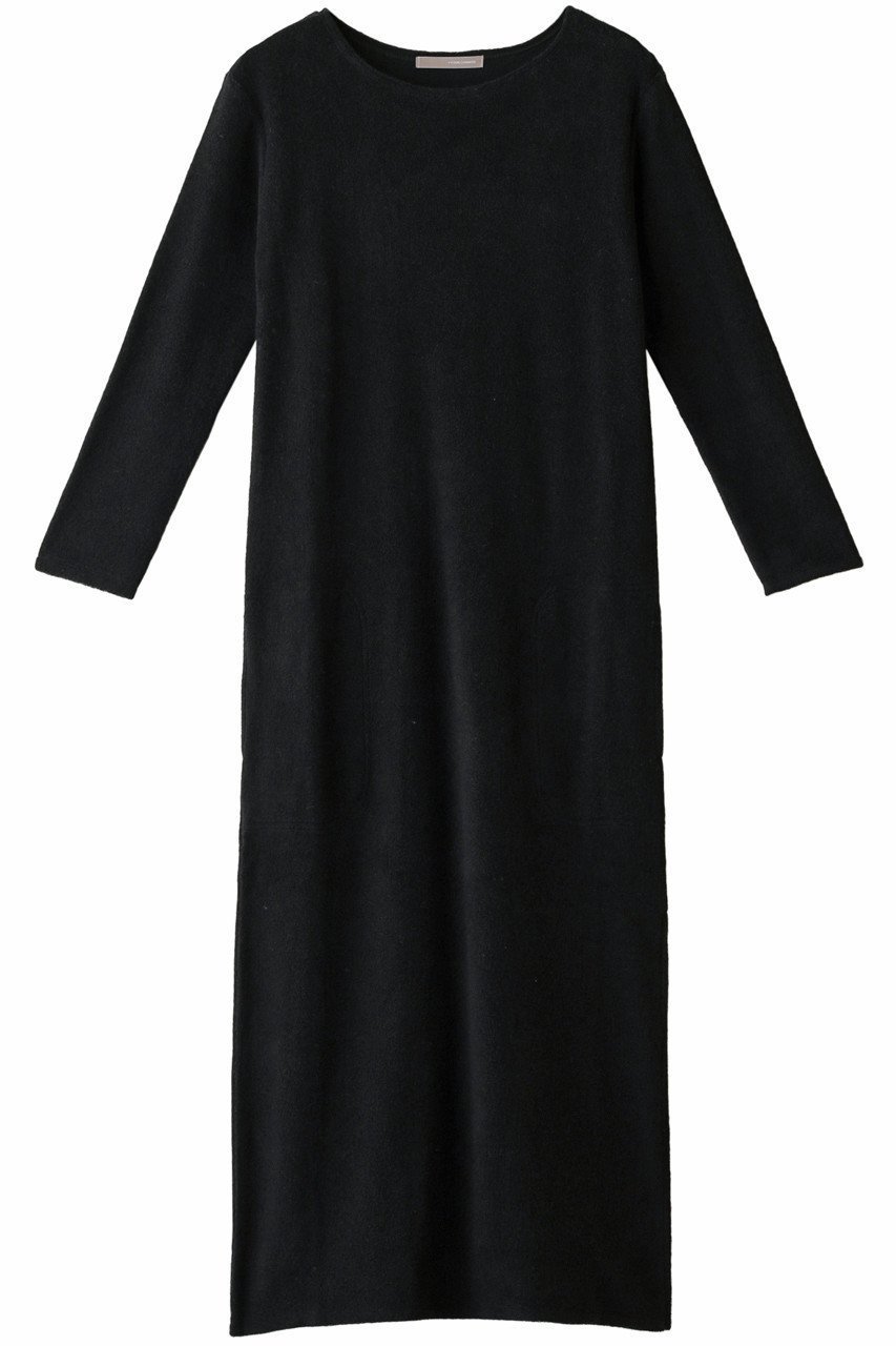 【フォーコーナーズ/+FOUR CORNERS】のパイルロングワンピ インテリア・キッズ・メンズ・レディースファッション・服の通販 founy(ファニー) 　ファッション　Fashion　レディースファッション　Fashion for Women　ワンピース　Dresses　チュニック　Tunic Tops & Dresses　チュニック　Tunic, Long Top　フィット　Fit, Slim Fit　リラックス　Relax, Relaxed Fit　ロング　Long, Long-Length　ブラック|ID: prp329100000018474 ipo3291000000032904224