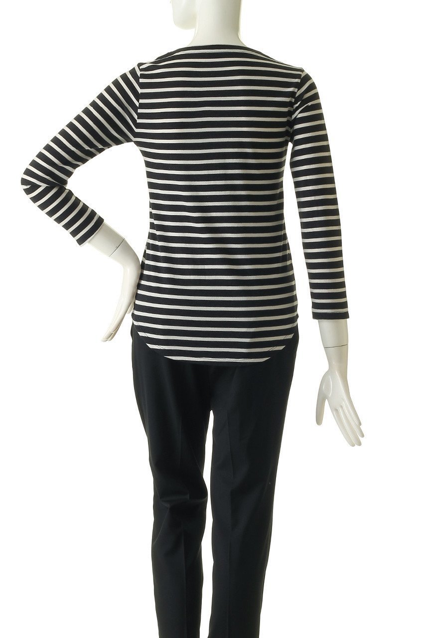 【フォーコーナーズ/+FOUR CORNERS】の天竺ボーダーTシャツ 人気、トレンドファッション・服の通販 founy(ファニー) 　ファッション　Fashion　レディースファッション　Fashion for Women　トップス・カットソー　Cut & Sew Tops　シャツ・ブラウス・オフィスカジュアル　Elegant Blouses & Button-Ups　ロングTシャツ・Tシャツ　Longline T-Shirts & Tees　カットソー・ベーシックTシャツ　Cut-and-Sewn Tops / Stretch Tees & Basics　おすすめ　Recommended / Our Picks　カットソー　Cut and Sewn Top　ギャザー　Gathered, Ruffled　スリーブ　Sleeve, Long Sleeve / Short Sleeve　フィット　Fit, Slim Fit　ボーダー　Border, Stripe　ロング　Long, Long-Length　今季　This Season, Current Season　other-4|ID: prp329100000018476 ipo3291000000032769470