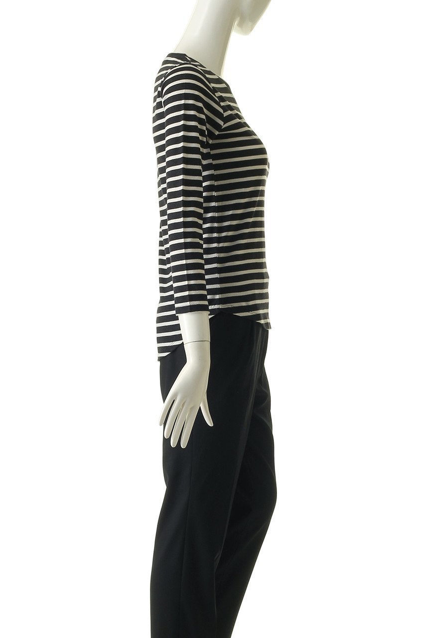 【フォーコーナーズ/+FOUR CORNERS】の天竺ボーダーTシャツ 人気、トレンドファッション・服の通販 founy(ファニー) 　ファッション　Fashion　レディースファッション　Fashion for Women　トップス・カットソー　Cut & Sew Tops　シャツ・ブラウス・オフィスカジュアル　Elegant Blouses & Button-Ups　ロングTシャツ・Tシャツ　Longline T-Shirts & Tees　カットソー・ベーシックTシャツ　Cut-and-Sewn Tops / Stretch Tees & Basics　おすすめ　Recommended / Our Picks　カットソー　Cut and Sewn Top　ギャザー　Gathered, Ruffled　スリーブ　Sleeve, Long Sleeve / Short Sleeve　フィット　Fit, Slim Fit　ボーダー　Border, Stripe　ロング　Long, Long-Length　今季　This Season, Current Season　other-3|ID: prp329100000018476 ipo3291000000036651782