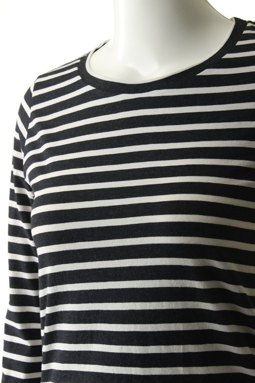 【フォーコーナーズ/+FOUR CORNERS】の天竺ボーダーTシャツ 人気、トレンドファッション・服の通販 founy(ファニー) 　ファッション　Fashion　レディースファッション　Fashion for Women　トップス・カットソー　Cut & Sew Tops　シャツ・ブラウス・オフィスカジュアル　Elegant Blouses & Button-Ups　ロングTシャツ・Tシャツ　Longline T-Shirts & Tees　カットソー・ベーシックTシャツ　Cut-and-Sewn Tops / Stretch Tees & Basics　おすすめ　Recommended / Our Picks　カットソー　Cut and Sewn Top　ギャザー　Gathered, Ruffled　スリーブ　Sleeve, Long Sleeve / Short Sleeve　フィット　Fit, Slim Fit　ボーダー　Border, Stripe　ロング　Long, Long-Length　今季　This Season, Current Season　other-5|ID: prp329100000018476 ipo3291000000036651784