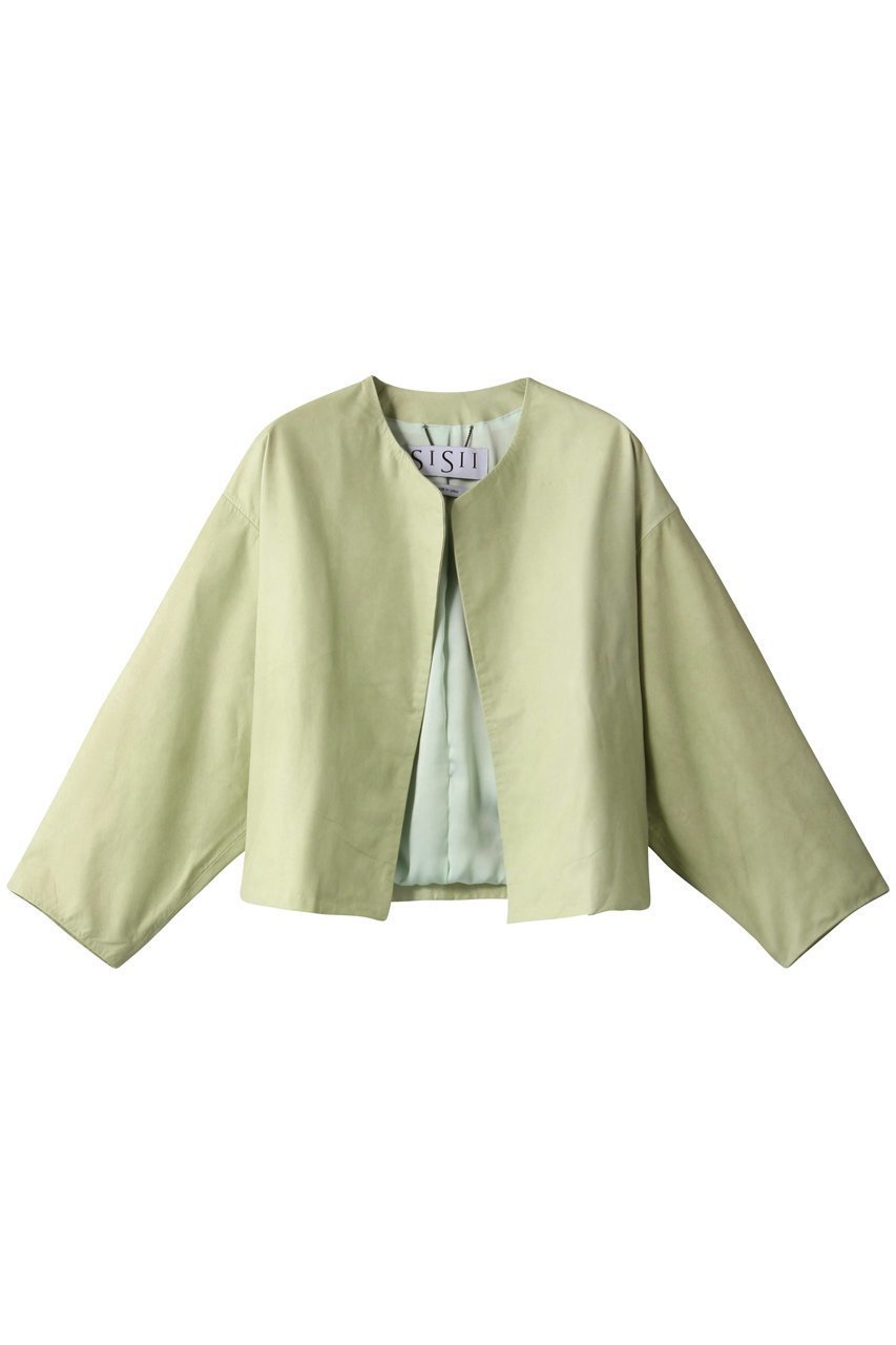 【シシ/sisii】のノーカラージャケット インテリア・キッズ・メンズ・レディースファッション・服の通販 founy(ファニー) 　ファッション　Fashion　レディースファッション　Fashion for Women　アウター　Coat / Outerwear Collection　レディースジャケット・軽アウター　Jackets　ノーカラージャケット / シンプル上品コーデ　Collarless Jackets　シンプル　Simple, Minimal　ジャケット　Jacket, Outerwear　ナイルグリーン|ID: prp329100000018483 ipo3291000000032916963