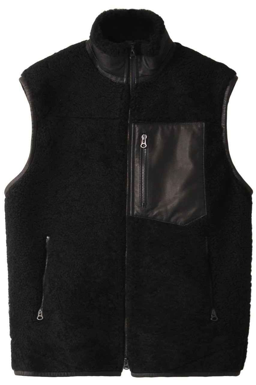 【シシ/sisii】のレザームートンコンビベスト インテリア・キッズ・メンズ・レディースファッション・服の通販 founy(ファニー) 　ファッション　Fashion　レディースファッション　Fashion for Women　アウター　Coat / Outerwear Collection　レディースジャケット・軽アウター　Jackets　なめらか　Smooth, Silky Texture　インナー　Innerwear　コンビ　Combo, Combination Style　ジャケット　Jacket, Outerwear　ベスト　Vest, Waistcoat　モコモコ　Fuzzy, Fluffy　冬　Winter / This Winter　秋　Autumn　ブラック|ID: prp329100000018497 ipo3291000000032917653