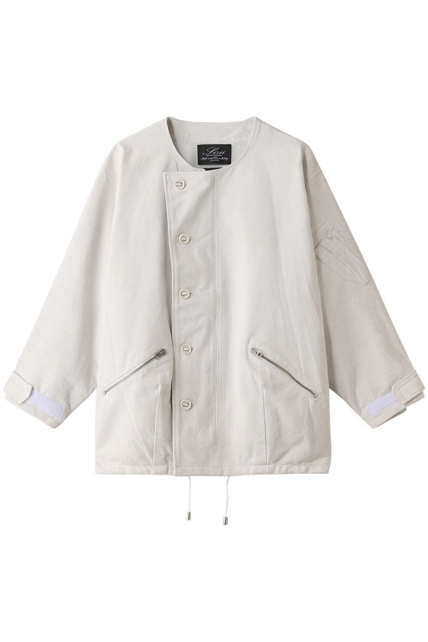 【シシ/sisii】のノーカラーラフレザーブルゾン インテリア・キッズ・メンズ・レディースファッション・服の通販 founy(ファニー) 　ファッション　Fashion　レディースファッション　Fashion for Women　アウター　Coat / Outerwear Collection　レディースジャケット・軽アウター　Jackets　ブルゾンジャケット・スポーティアウター　Blouson Jackets　ウォッシャブル　Machine Washable　ジャケット　Jacket, Outerwear　ブルゾン　Blouson, Bomber Jacket　洗える　Machine Washable　ホワイト|ID: prp329100000018507 ipo3291000000032912595