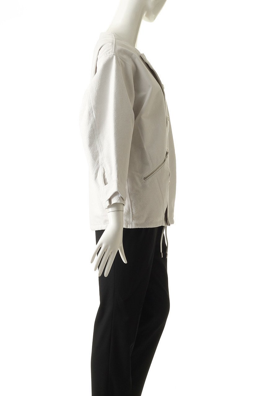 【シシ/sisii】のノーカラーラフレザーブルゾン 人気、トレンドファッション・服の通販 founy(ファニー) 　ファッション　Fashion　レディースファッション　Fashion for Women　アウター　Coat / Outerwear Collection　レディースジャケット・軽アウター　Jackets　ブルゾンジャケット・スポーティアウター　Blouson Jackets　ウォッシャブル　Machine Washable　ジャケット　Jacket, Outerwear　ブルゾン　Blouson, Bomber Jacket　洗える　Machine Washable　other-3|ID: prp329100000018507 ipo3291000000032912608