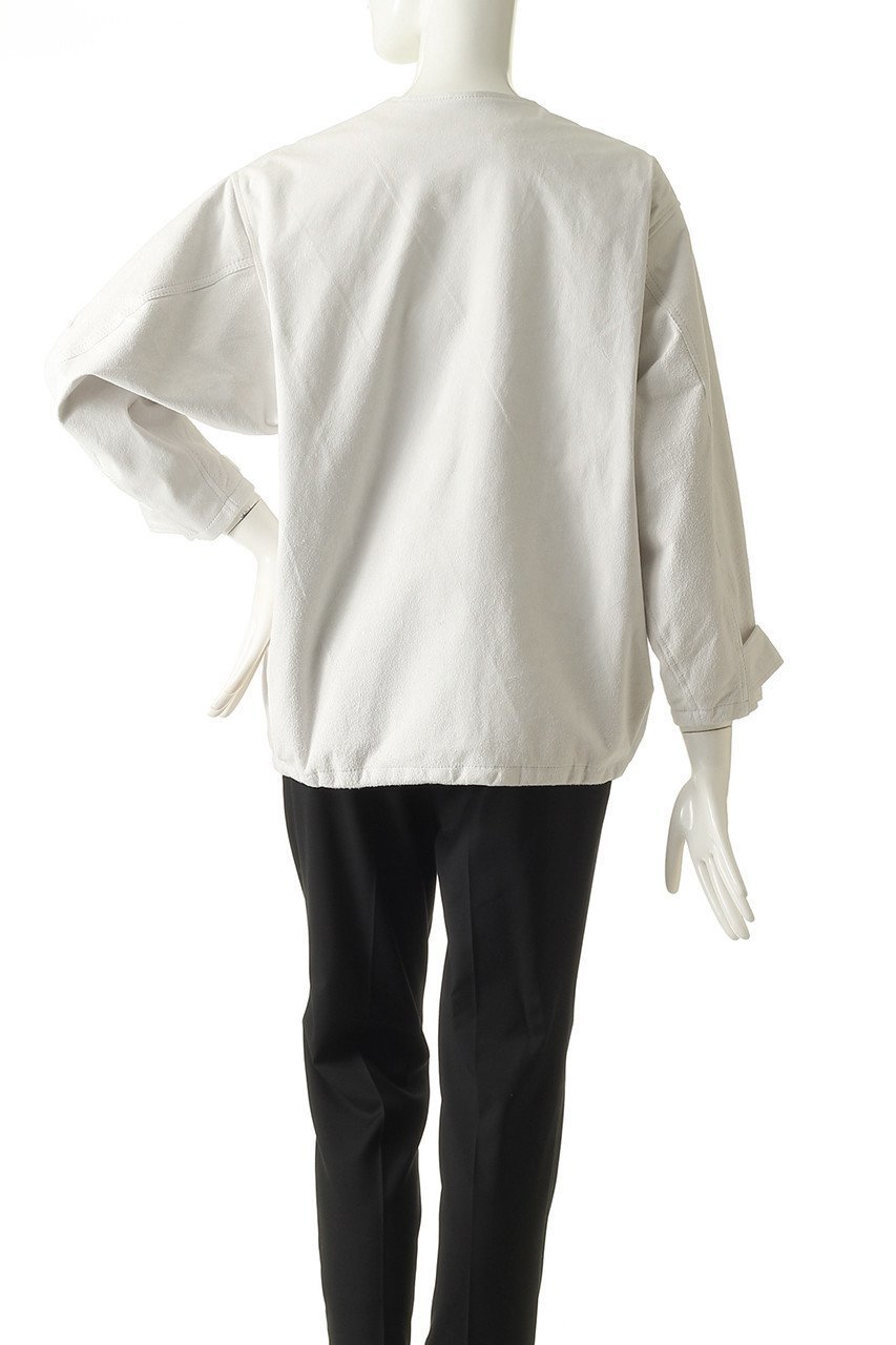 【シシ/sisii】のノーカラーラフレザーブルゾン 人気、トレンドファッション・服の通販 founy(ファニー) 　ファッション　Fashion　レディースファッション　Fashion for Women　アウター　Coat / Outerwear Collection　レディースジャケット・軽アウター　Jackets　ブルゾンジャケット・スポーティアウター　Blouson Jackets　ウォッシャブル　Machine Washable　ジャケット　Jacket, Outerwear　ブルゾン　Blouson, Bomber Jacket　洗える　Machine Washable　other-4|ID: prp329100000018507 ipo3291000000032912613