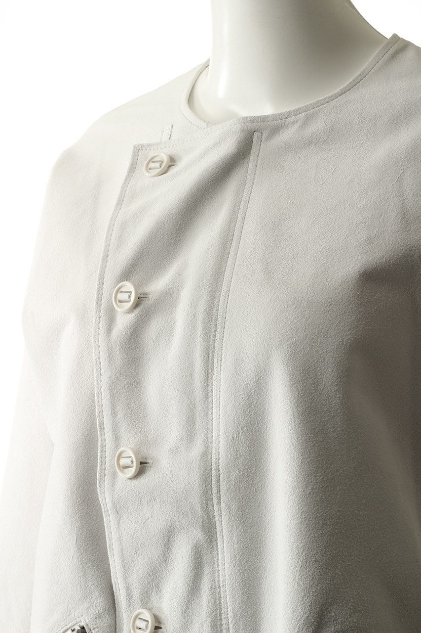 【シシ/sisii】のノーカラーラフレザーブルゾン 人気、トレンドファッション・服の通販 founy(ファニー) 　ファッション　Fashion　レディースファッション　Fashion for Women　アウター　Coat / Outerwear Collection　レディースジャケット・軽アウター　Jackets　ブルゾンジャケット・スポーティアウター　Blouson Jackets　ウォッシャブル　Machine Washable　ジャケット　Jacket, Outerwear　ブルゾン　Blouson, Bomber Jacket　洗える　Machine Washable　other-5|ID: prp329100000018507 ipo3291000000032912618