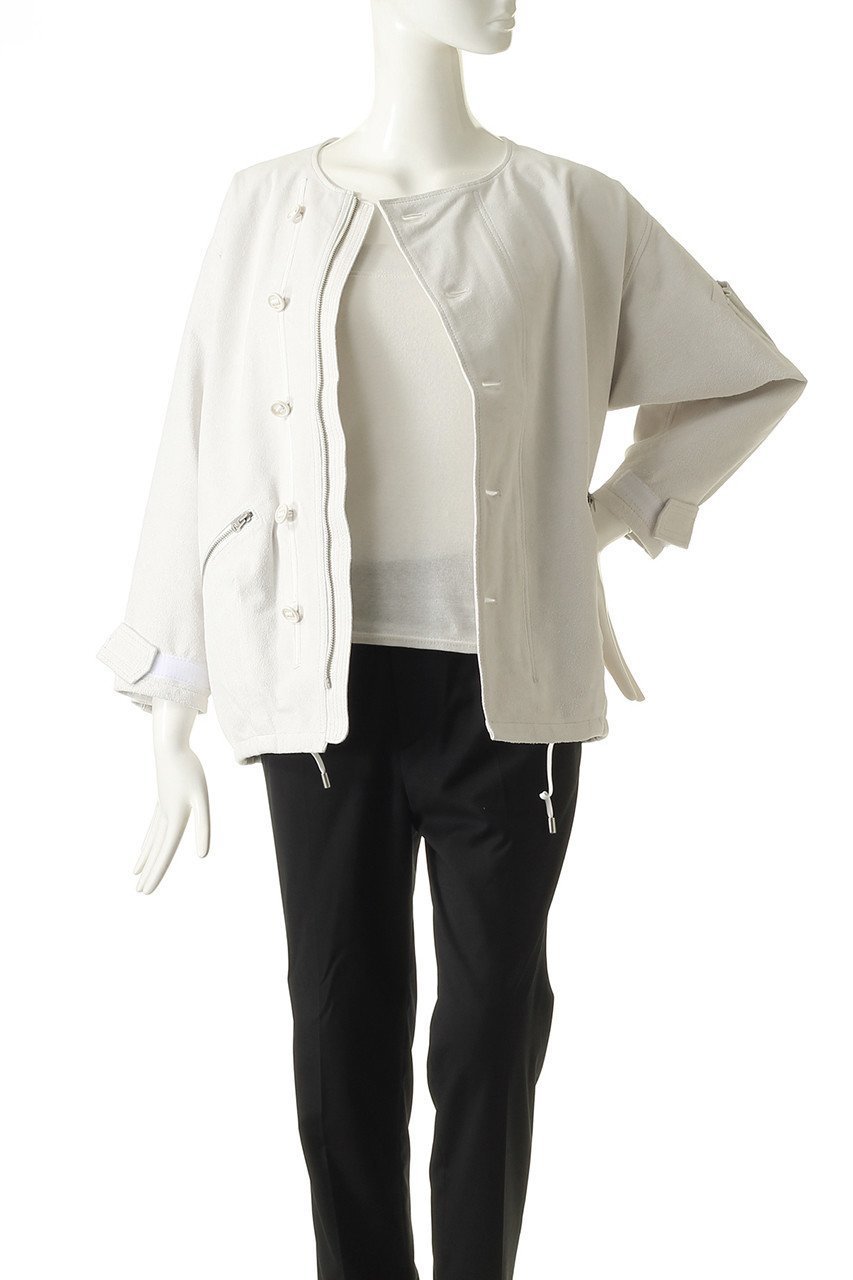 【シシ/sisii】のノーカラーラフレザーブルゾン 人気、トレンドファッション・服の通販 founy(ファニー) 　ファッション　Fashion　レディースファッション　Fashion for Women　アウター　Coat / Outerwear Collection　レディースジャケット・軽アウター　Jackets　ブルゾンジャケット・スポーティアウター　Blouson Jackets　ウォッシャブル　Machine Washable　ジャケット　Jacket, Outerwear　ブルゾン　Blouson, Bomber Jacket　洗える　Machine Washable　other-7|ID: prp329100000018507 ipo3291000000032912633