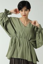 【ローズバッド/ROSE BUD】のVネックオーバーブラウス 人気、トレンドファッション・服の通販 founy(ファニー) ファッション Fashion レディースファッション WOMEN トップス・カットソー Tops/Tshirt シャツ/ブラウス Shirts/Blouses Vネック V-Neck おすすめ Recommend シャーリング Shirring ストレート Straight スリーブ Sleeve フェミニン Feminine フレア Flare ロング Long エレガント 上品 Elegant 定番 Standard thumbnail グリーン|ID: prp329100000018752 ipo3291000000021985658