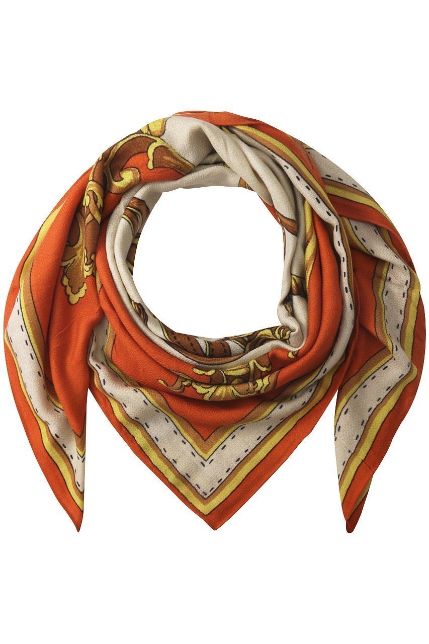 【エリオポール/heliopole】の【manipuri】SADDLE 120×120スカーフ インテリア・キッズ・メンズ・レディースファッション・服の通販 founy(ファニー) 　ファッション　Fashion　レディースファッション　WOMEN　ストール　Scarves　マフラー　Mufflers　コレクション　Collection　シルク　Silk　スカーフ　Scarf　ストール　Stall　プリント　Print　マフラー　Scarf　定番　Standard　A/W・秋冬　Aw・Autumn/Winter・Fw・Fall-Winter　オレンジ|ID: prp329100000019437 ipo3291000000020726142