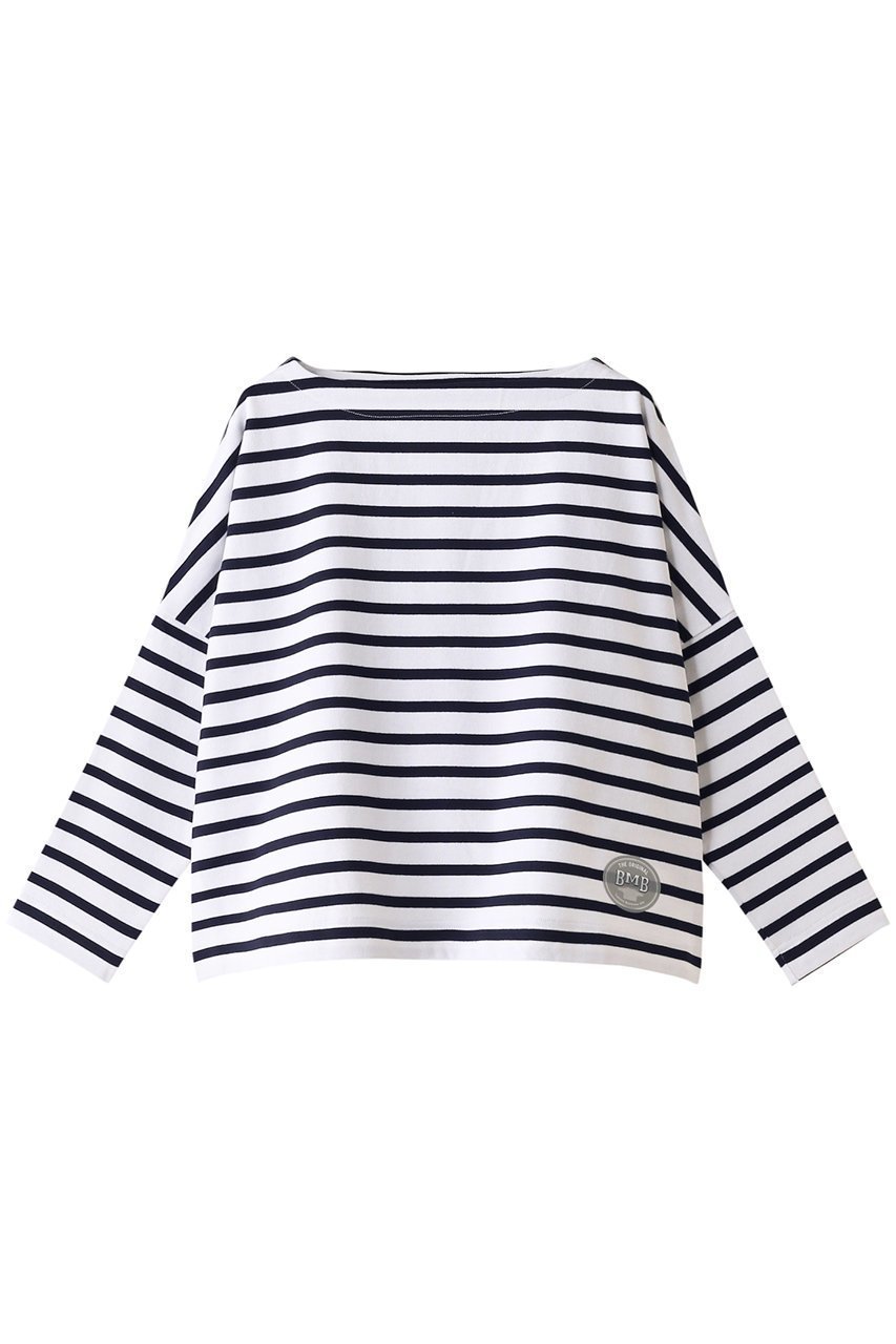 【エリオポール/heliopole】の【Traditional Weatherwear】【BMB】 ビッグマリンボートネックカットソー インテリア・キッズ・メンズ・レディースファッション・服の通販 founy(ファニー) 　ファッション　Fashion　レディースファッション　Fashion for Women　トップス・カットソー　Cut & Sew Tops　シャツ・ブラウス・オフィスカジュアル　Elegant Blouses & Button-Ups　ロングTシャツ・Tシャツ　Longline T-Shirts & Tees　カットソー・ベーシックTシャツ　Cut-and-Sewn Tops / Stretch Tees & Basics　カットソー　Cut and Sewn Top　ショルダー　Shoulder, Shoulder Strap　ショート　Short, Short Length　スリーブ　Sleeve, Long Sleeve / Short Sleeve　ドロップ　Drop Shoulder, Dropped Style　バランス　Balance, Style Balance　ボーダー　Border, Stripe　ロング　Long, Long-Length　定番　Standard, Basic Item　ホワイト×ダークネイビー|ID: prp329100000019443 ipo3291000000036661604