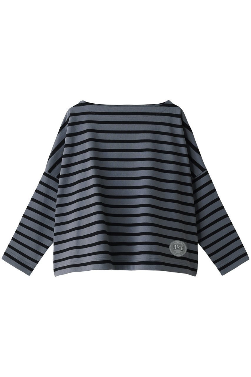 【エリオポール/heliopole】の【Traditional Weatherwear】【BMB】 ビッグマリンボートネックカットソー インテリア・キッズ・メンズ・レディースファッション・服の通販 founy(ファニー) 　ファッション　Fashion　レディースファッション　Fashion for Women　トップス・カットソー　Cut & Sew Tops　シャツ・ブラウス・オフィスカジュアル　Elegant Blouses & Button-Ups　ロングTシャツ・Tシャツ　Longline T-Shirts & Tees　カットソー・ベーシックTシャツ　Cut-and-Sewn Tops / Stretch Tees & Basics　カットソー　Cut and Sewn Top　ショルダー　Shoulder, Shoulder Strap　ショート　Short, Short Length　スリーブ　Sleeve, Long Sleeve / Short Sleeve　ドロップ　Drop Shoulder, Dropped Style　バランス　Balance, Style Balance　ボーダー　Border, Stripe　ロング　Long, Long-Length　定番　Standard, Basic Item　ブルーグレー×ブラック|ID: prp329100000019443 ipo3291000000036661607