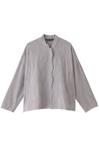 【ミズイロ インド/mizuiro ind】のスタンドカラーレースワイドシャツ 人気、トレンドファッション・服の通販 founy(ファニー) ファッション Fashion レディースファッション Fashion for Women トップス・カットソー Cut & Sew Tops シャツ・ブラウス・オフィスカジュアル Elegant Blouses & Button-Ups シアー Sheer, See-Through スカラップ Scallop, Scalloped Edge スタンド Stand Collar, Upright Stand スリーブ Sleeve, Long Sleeve / Short Sleeve フラワー Flower, Floral フロント Front, Front Design ロング Long, Long-Length thumbnail l.gray|ID: prp329100000019854 ipo3291000000036723998