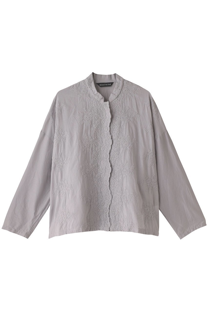 【ミズイロ インド/mizuiro ind】のスタンドカラーレースワイドシャツ インテリア・キッズ・メンズ・レディースファッション・服の通販 founy(ファニー) ファッション Fashion レディースファッション Fashion for Women トップス・カットソー Cut & Sew Tops シャツ・ブラウス・オフィスカジュアル Elegant Blouses & Button-Ups シアー Sheer, See-Through スカラップ Scallop, Scalloped Edge スタンド Stand Collar, Upright Stand スリーブ Sleeve, Long Sleeve / Short Sleeve フラワー Flower, Floral フロント Front, Front Design ロング Long, Long-Length l.gray|ID: prp329100000019854 ipo3291000000036723998