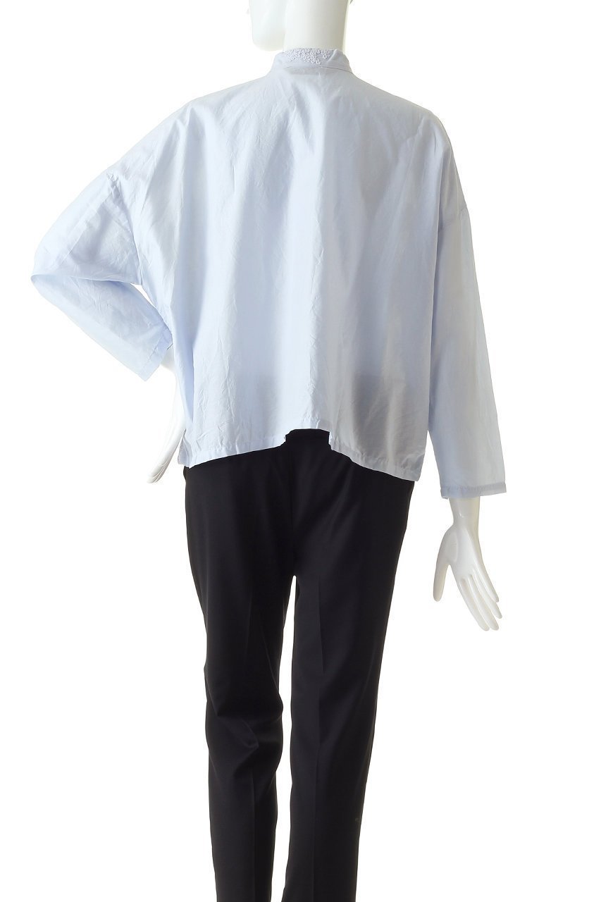 【ミズイロ インド/mizuiro ind】のスタンドカラーレースワイドシャツ 人気、トレンドファッション・服の通販 founy(ファニー) ファッション Fashion レディースファッション Fashion for Women トップス・カットソー Cut & Sew Tops シャツ・ブラウス・オフィスカジュアル Elegant Blouses & Button-Ups シアー Sheer, See-Through スカラップ Scallop, Scalloped Edge スタンド Stand Collar, Upright Stand スリーブ Sleeve, Long Sleeve / Short Sleeve フラワー Flower, Floral フロント Front, Front Design ロング Long, Long-Length other-4|ID: prp329100000019854 ipo3291000000036748199