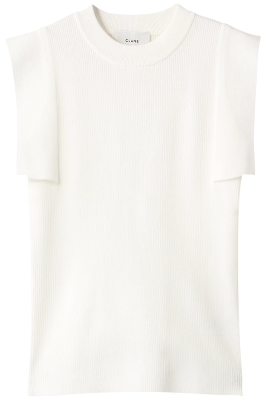【クラネ/CLANE】のSQUARE SLEEVE KNIT TOPS/トップス インテリア・キッズ・メンズ・レディースファッション・服の通販 founy(ファニー) 　ファッション　Fashion　レディースファッション　Fashion for Women　トップス・カットソー　Cut & Sew Tops　ニット　Knit Tops & Sweaters　カジュアルプルオーバー・ニットトップス　Pullovers & Knit Tops / Casual Pullovers　シンプル　Simple, Minimal　スクエア　Square, Square Shape　スリーブ　Sleeve, Long Sleeve / Short Sleeve　フィット　Fit, Slim Fit　ホワイト|ID: prp329100000024987 ipo3291000000036099084