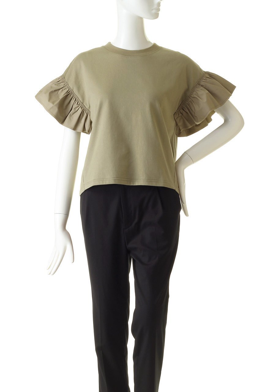 【クラネ/CLANE】のFRILL SLEEVE TOPS/トップス 人気、トレンドファッション・服の通販 founy(ファニー) ファッション Fashion レディースファッション Fashion for Women トップス・カットソー Cut & Sew Tops シャツ・ブラウス・オフィスカジュアル Elegant Blouses & Button-Ups ロングTシャツ・Tシャツ Longline T-Shirts & Tees カットソー・ベーシックTシャツ Cut-and-Sewn Tops / Stretch Tees & Basics コンパクト Compact, Small Size ショート Short, Short Length スリーブ Sleeve, Long Sleeve / Short Sleeve バランス Balance, Style Balance フリル Frill, Ruffle ボトム Bottoms, Lower Wear 夏 Summer other-2|ID: prp329100000024996 ipo3291000000032838375