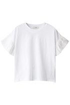【クラネ/CLANE】のFRILL SLEEVE TOPS/トップス 人気、トレンドファッション・服の通販 founy(ファニー) ファッション Fashion レディースファッション Fashion for Women トップス・カットソー Cut & Sew Tops シャツ・ブラウス・オフィスカジュアル Elegant Blouses & Button-Ups ロングTシャツ・Tシャツ Longline T-Shirts & Tees カットソー・ベーシックTシャツ Cut-and-Sewn Tops / Stretch Tees & Basics コンパクト Compact, Small Size ショート Short, Short Length スリーブ Sleeve, Long Sleeve / Short Sleeve バランス Balance, Style Balance フリル Frill, Ruffle ボトム Bottoms, Lower Wear 夏 Summer thumbnail ホワイト|ID: prp329100000024996 ipo3291000000036661356
