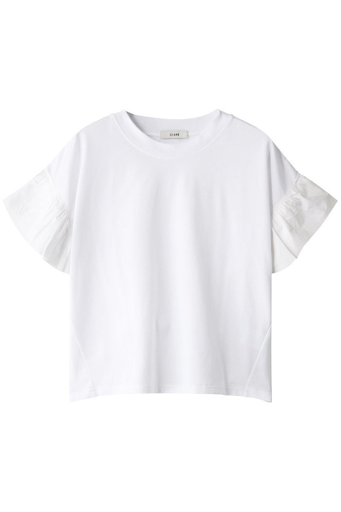 【クラネ/CLANE】のFRILL SLEEVE TOPS/トップス インテリア・キッズ・メンズ・レディースファッション・服の通販 founy(ファウニー) https://founy.com/ ファッション Fashion レディースファッション Fashion for Women トップス・カットソー Cut & Sew Tops シャツ・ブラウス・オフィスカジュアル Elegant Blouses & Button-Ups ロングTシャツ・Tシャツ Longline T-Shirts & Tees カットソー・ベーシックTシャツ Cut-and-Sewn Tops / Stretch Tees & Basics コンパクト Compact, Small Size ショート Short, Short Length スリーブ Sleeve, Long Sleeve / Short Sleeve バランス Balance, Style Balance フリル Frill, Ruffle ボトム Bottoms, Lower Wear 夏 Summer |ID: prp329100000024996 ipo3291000000036974465