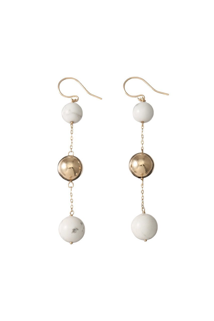 【ナチュラリジュエリ/NATURALI JEWELRY】のマーブルボールピアス インテリア・キッズ・メンズ・レディースファッション・服の通販 founy(ファニー) 　ファッション　Fashion　レディースファッション　Fashion for Women　ジュエリー　Jewelry　ファッションリング　Fashion Rings　イヤリング・フープ・ドロップタイプ　Hoop, Drop & Clip Earrings　おすすめ　Recommended / Our Picks　イヤリング　Earrings　ストーン　Stone, Gem-Like　セットアップ　Set-Up, Coordinated Outfit　チェーン　Chain, Chain Strap　パーティ　Party, Party Style　マーブル　Marble, Marble Pattern　モチーフ　Motif, Design Theme　ロング　Long, Long-Length　夏　Summer　春　Spring　S/S・春夏　SS, Spring/Summer, Warm Season　ハウライト|ID: prp329100000026007 ipo3291000000035611131