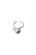 【ナチュラリジュエリ/NATURALI JEWELRY】のK10 ツインパール イヤーカフ(片耳用) グレー|ID: prp329100000026084 ipo3291000000030802398
