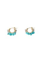 【ナチュラリジュエリ/NATURALI JEWELRY】のターコイズ&ラブラドライト 巻フープピアス (12月誕生石) ターコイズ|ID: prp329100000026137 ipo3291000000030802615