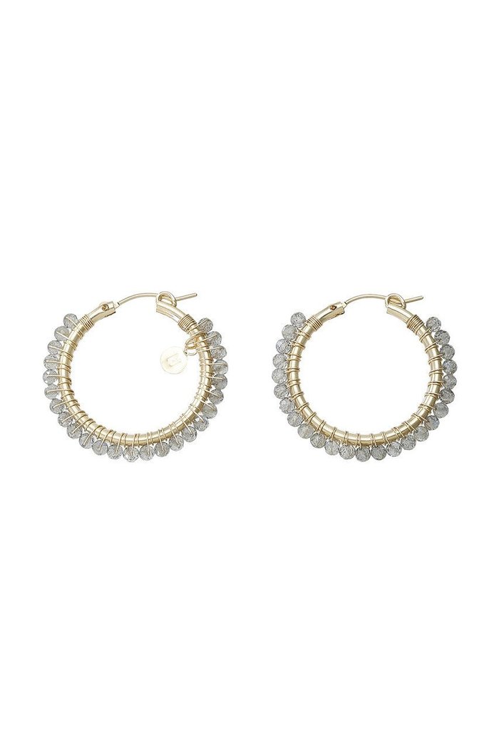 【ナチュラリジュエリ/NATURALI JEWELRY】のラブラドライト巻きフープピアス M インテリア・キッズ・メンズ・レディースファッション・服の通販 founy(ファニー) https://founy.com/ ファッション Fashion レディースファッション WOMEN ジュエリー Jewelry リング Rings イヤリング Earrings イヤリング Earrings シンプル Simple フープ Hoop 定番 Standard |ID: prp329100000026204 ipo3291000000030802636