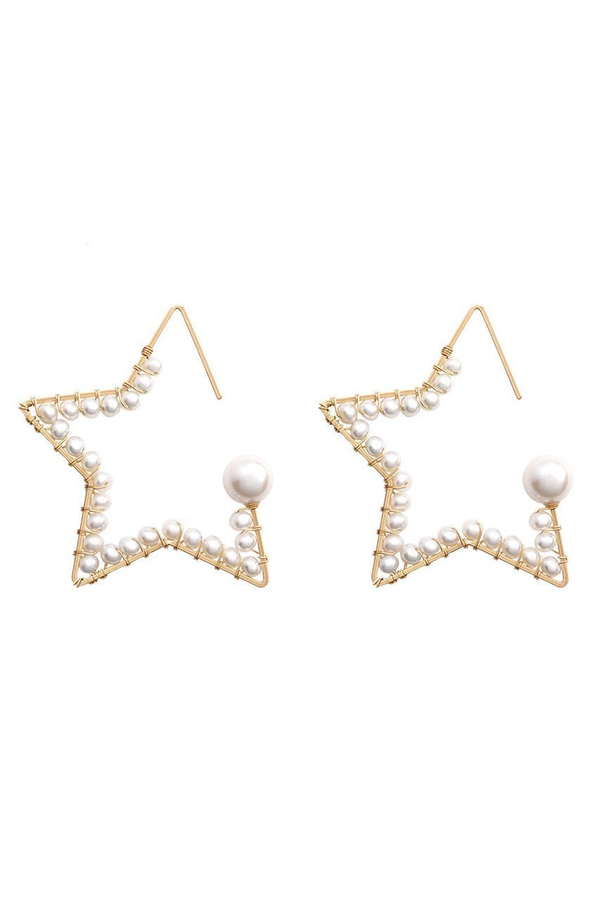 【ナチュラリジュエリ/NATURALI JEWELRY】のパールスター巻きフープピアス インテリア・キッズ・メンズ・レディースファッション・服の通販 founy(ファニー) 　ファッション　Fashion　レディースファッション　WOMEN　ジュエリー　Jewelry　リング　Rings　イヤリング　Earrings　イヤリング　Earrings　パーティ　Party　パール　Pearl　フープ　Hoop　モチーフ　Motif　エレガント 上品　Elegant　パール|ID: prp329100000026223 ipo3291000000030802629