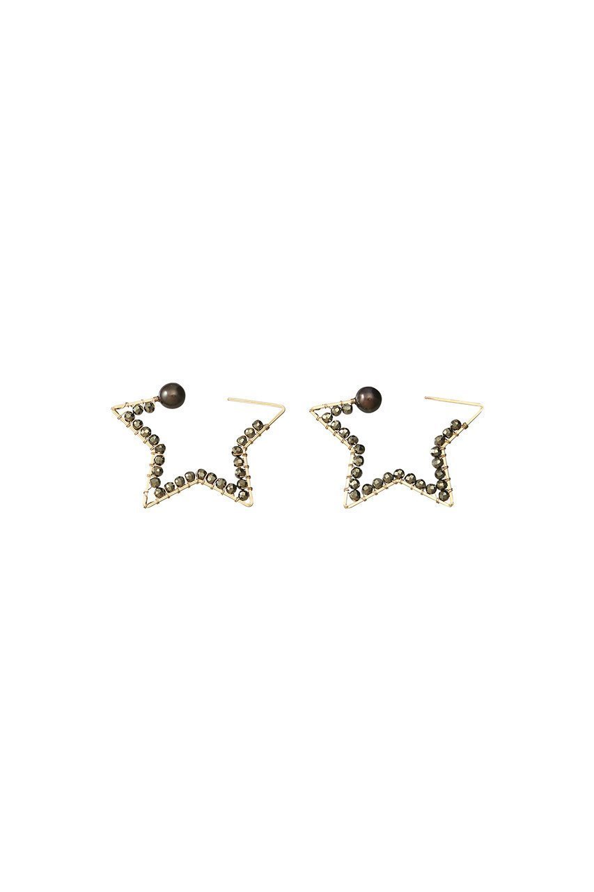【ナチュラリジュエリ/NATURALI JEWELRY】のスター巻きフープピアス インテリア・キッズ・メンズ・レディースファッション・服の通販 founy(ファニー) 　ファッション　Fashion　レディースファッション　WOMEN　ジュエリー　Jewelry　リング　Rings　イヤリング　Earrings　イヤリング　Earrings　ストーン　Stone　パール　Pearl　フープ　Hoop　モチーフ　Motif　エレガント 上品　Elegant　定番　Standard　パイライト|ID: prp329100000026244 ipo3291000000030802653