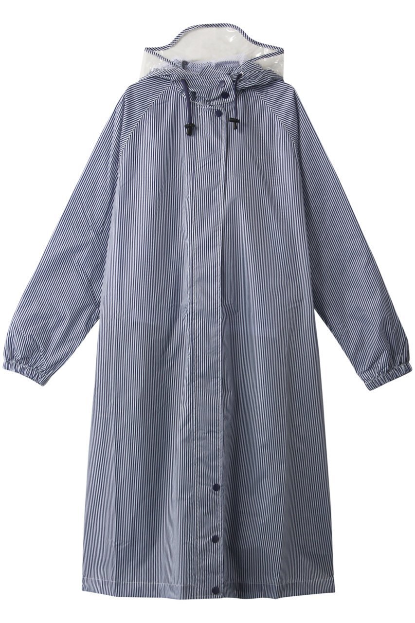 【ムーンバット/MOONBAT】のサイクルレインコート ストライプ インテリア・キッズ・メンズ・レディースファッション・服の通販 founy(ファニー) 　ファッション　Fashion　レディースファッション　Fashion for Women　アウター　Coat / Outerwear Collection　コート・ロングコート・ピーコート　Long Coats, Peacoats & More　ストライプ　Stripe, Striped Pattern　フロント　Front, Front Design　ネイビー|ID: prp329100000032062 ipo3291000000036562028