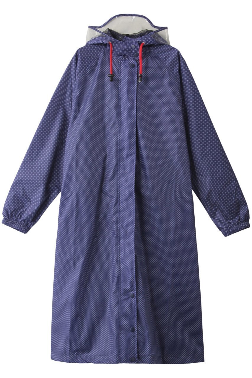【ムーンバット/MOONBAT】のサイクルレインコート ドット インテリア・キッズ・メンズ・レディースファッション・服の通販 founy(ファニー) 　ファッション　Fashion　レディースファッション　Fashion for Women　アウター　Coat / Outerwear Collection　コート・ロングコート・ピーコート　Long Coats, Peacoats & More　ジップ　Zip, Zipper　ドット　Polka Dot, Dot Pattern　フェミニン　Feminine, Girly　フロント　Front, Front Design　ディープブルー|ID: prp329100000032715 ipo3291000000032921868
